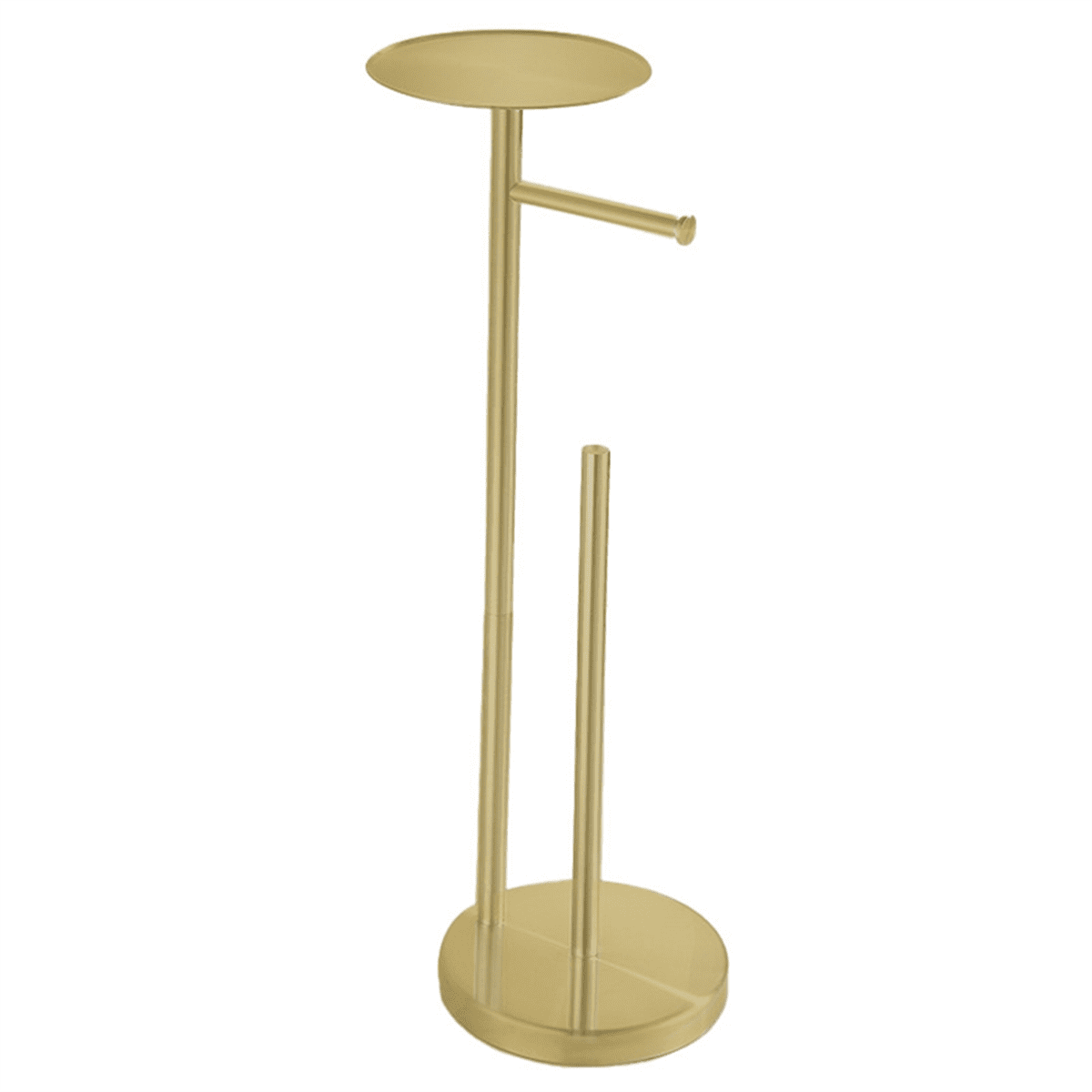 Freestanding Toilet Roll Holders Stainless Steel Anti-Rust Standing Toilet Paper Stand with Heavy, Brushed Gold,1 x Vertical roll holder,Brushed Gold