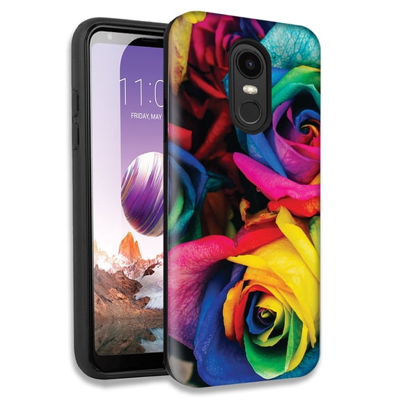 Mundaze Colorful Roses Double Layer Hybrid Case Cover For LG Stylo 4