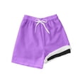 thumbnail image 3 of Ticikt Boys Casual Elevated Fit Drawstring Waist Shorts for Play UltraComfort High Rise Stretchy Knit Sport Flex Pants for Boys,Color:Purple, 3 of 4