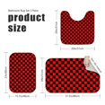 thumbnail image 3 of Red and Black Checkered Pattern Bathroom Rug Set 3 Piece,Non-Slip Bath Mat Set with U-Shaped Contour and Runner Soft Absorbent Washable, 3 of 5
