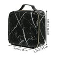 thumbnail image 3 of LEORX 1Pc Travel Makeup Bag with Comfortable Handle and Black Marbling Compartment Design, 3 of 5