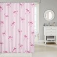 thumbnail image 2 of Manfei Modern Geometric Stripes Shower Curtain 72Wx84L,Pink Princess Bow Bathroom Shower Curtain, 2 of 5