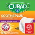 thumbnail image 3 of Curad SoothePlus Large Gauze Pads Eliminate Odor Bacteria, 25ct, 4-Pack, 3 of 6