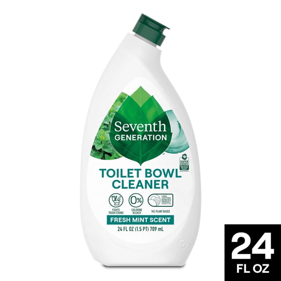 Seventh Generation Toilet Bowl Cleaner without Chlorine Bleach, Fresh Mint Ammonia Free, 24 fl oz​