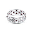 thumbnail image 2 of AFFY Round Simulated Ruby Hollowing Flower Ring for Women 14K White Gold over Silver-6, 2 of 5