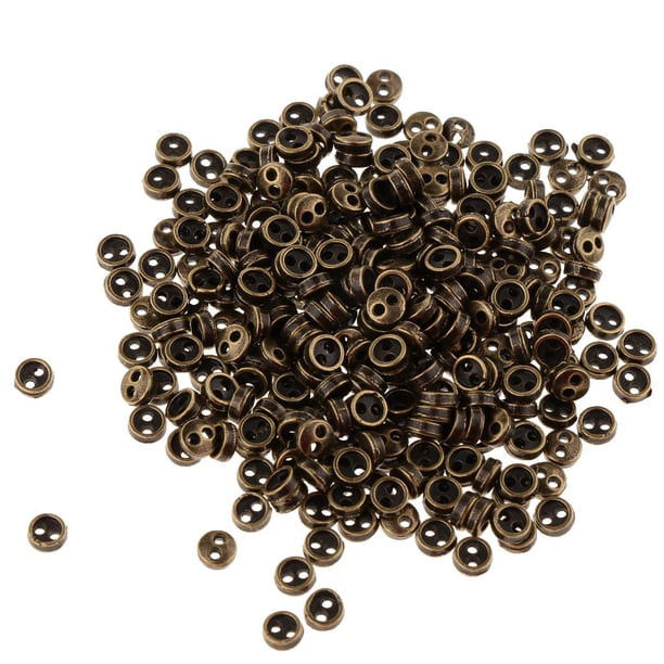 300 botones de costura de metal con 2 agujeros para manualidades de costura. Bronce claro