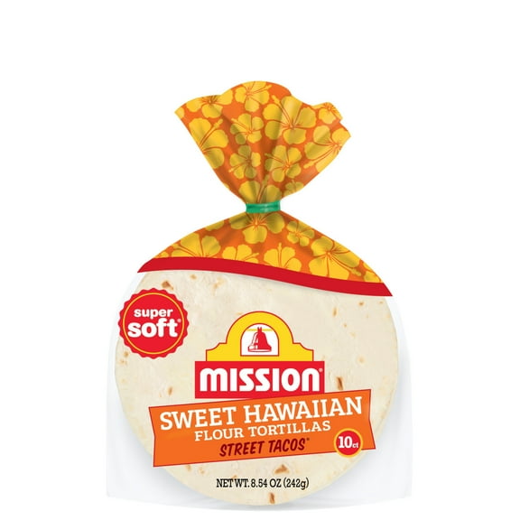 Mission Super Soft Sweet Hawaiian Flour Tortillas, Street Tacos Size, 10 Count