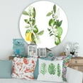 thumbnail image 2 of Designart 'Bouquets Of Blooming Lemon Tree Branches on White' Traditional Circle Metal Wall Art 36x36 - Disc of 36, 2 of 5