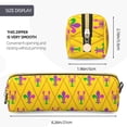 thumbnail image 3 of Fotbe Mardi Gras Crayfish and Fleur de lis Estuche para Lápices de Cuero con Estampado, Estuche con Cremallera Resistente, Organizador Compacto y Elegante para Papelería, 3 of 7