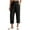 Black-02, variant on Color Block Capris for Women - Casual Linen Elastic Waist Golf Sweatpants, Comfy Loose Workout Lounge Pants with Pockets for Summer