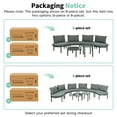 thumbnail image 6 of Harper & Bright Designs Outdoor Half-Moon Sectional Sofa with 2 Adjustable Tempered Glass Coffee Tables, 8 Pieces Patio Furniture Conversation Set with PE Rattan & Steel Frame, Gray, 6 of 16