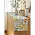 thumbnail image 5 of Table Runner 72 Inches Long for Kitchen Dining, Spring Forsythia Flowers Dresser Scarf Farmhouse, Dining Table Decorations for Wedding/Parties, Yellow Floral Hummingbird Gray Plaid 16 x 72 In, 5 of 8