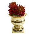thumbnail image 1 of Nearly Natural 8441 Succulent Artificial Plant in Gold Urn, 1 of 1