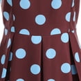 thumbnail image 6 of Bnwani Audrey Hepburn Style Dresses,Women Dresses,Vintage,V-Neck,Polka Dot,Color Block,Wine,XL, 6 of 8
