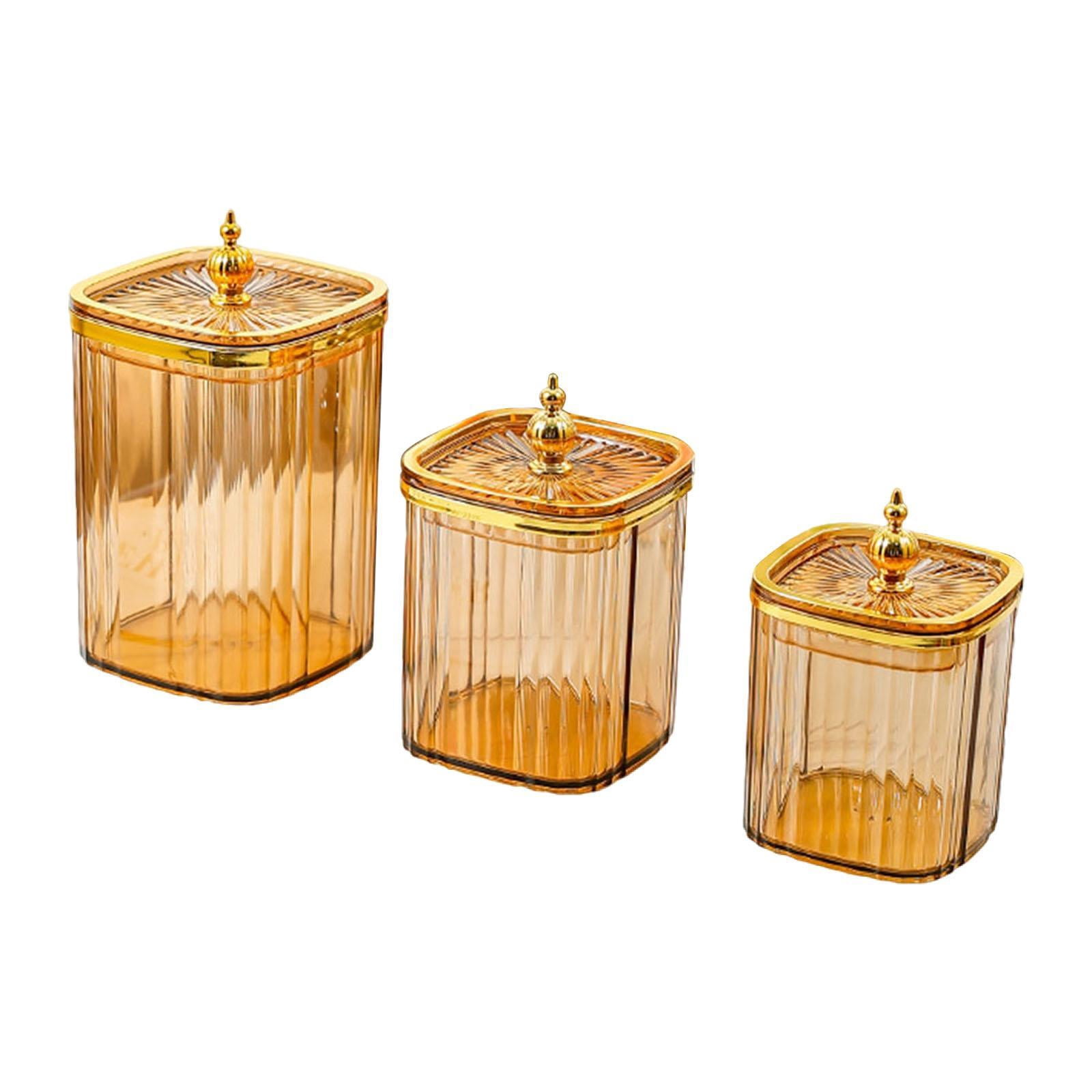 Baoblaze 3 Pieces Airtight Food Storage Container Grain Jar for Kitchen Wedding Candy Amber Bead