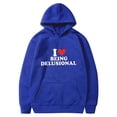 thumbnail image 1 of Wolfast Sweat à Capuche Imprimé pour la Saint-Valentin pour Femmes Manches Longues Col Rond Tendance Pullover avec Poche, Bleu, m, 1 of 2
