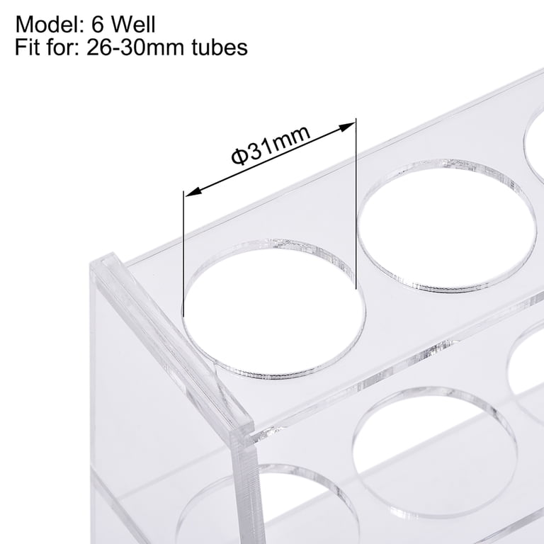 Support Acrylique Pour Tubes à Essai - 18 Trous Pour Tubes 17mm | Transparent Et Solide