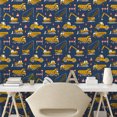 thumbnail image 3 of Ambesonne Cars Peel & Stick Wallpaper for Home, Construction Vehicles Image, 13"x36", Slate Blue and Earth Yellow, 3 of 6