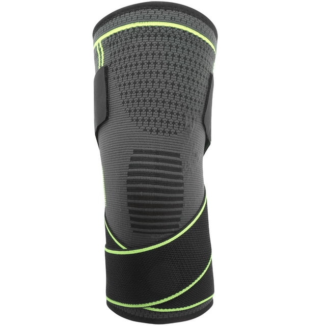 Outdoor Dual Sports Kneepad Breathable Knitted Kneepad Dual Pressure Bands Knee BraceGreen M