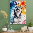 thumbnail image 2 of Siberian Husky Dog Playing Volleyball Wall Stretched Canvas Size 8x12 – Siberian Husky Canvas Art for Dog Lovers, Volleyball Canvas Wall Decor, 2 of 5
