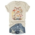 thumbnail image 2 of Women Shirts Summer Printed Feel Short Sleeve Casual Crew Neck Tee Womens Summer Tops Beige M, 2 of 3