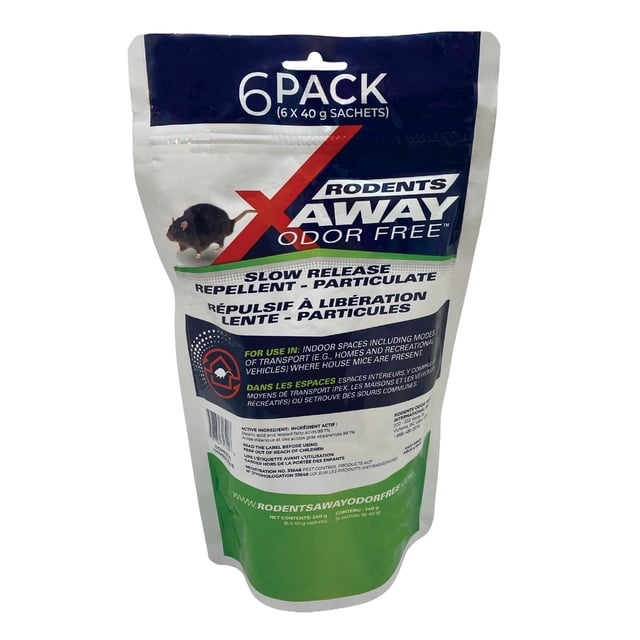 Rodents Away Odor Free Lot de 6, Anti-Souris à Libération Lente