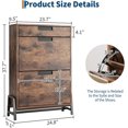 thumbnail image 2 of Garvee Vintage Farmhouse Shoe Storage Cabinet with 2 Flip Lids, 1 Drawer, Adjustable Shelves, Narrow Entryway Organizer, Freestanding, Vintage, 2 of 9