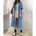 thumbnail image 2 of Women's Summer Casual Short Sleeve Long Denim Shirt Dress Casual Loose Button Down Jean Dress, 2 of 5