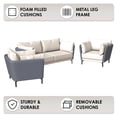 thumbnail image 5 of LeisureMod 3-Piece Sofa Set with a 3-Seater and 2 Single-Seater Armchair Upholstered in Vegan Leather with Solid Wood Frame and Metal Legs Removable Cushions for Modern Home Luxify Series in Grey, 5 of 12