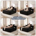 thumbnail image 2 of Oooh life 65 inch Convertible Lounge Chair Bed, Extra Large Floor Chair with 2 Cup Holders, Black Corduroy Sofa for Living Room, Bedroom, No Assembly, 2 of 5