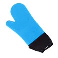 thumbnail image 1 of 2pcs Silicone Plus Cotton Gloves Baking Microwave Oven Gloves Blue, 1 of 3