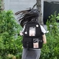 thumbnail image 2 of Mochila japonesa Harajuku para mujer jinwen Mochila escolar gran Negro lindas mochilas, 2 of 8