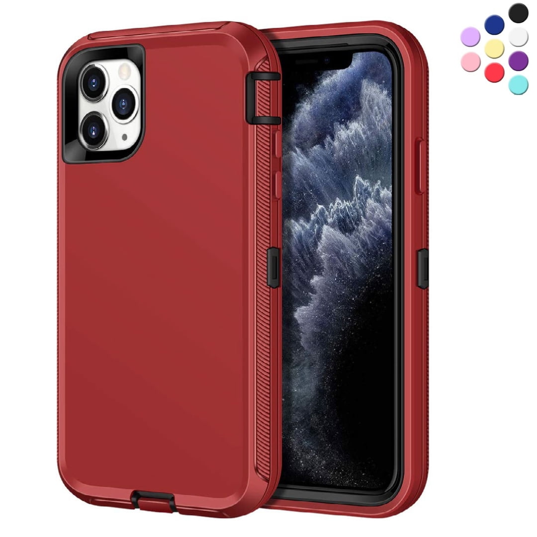 iPhone 11 Pro Max Heavy Duty Case {Shock Proof Case with 3 Layer Rubber, Shatter Resistant, [Tough Armour] Rugged Case Compatible for iPhone 11 Pro Max} Red