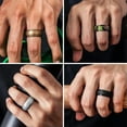 thumbnail image 3 of HOOUN Unisex Flexible Women Men Hypoallergenic Rubber Ring Silicone Wedding Rings Band-C-black-12, 3 of 9