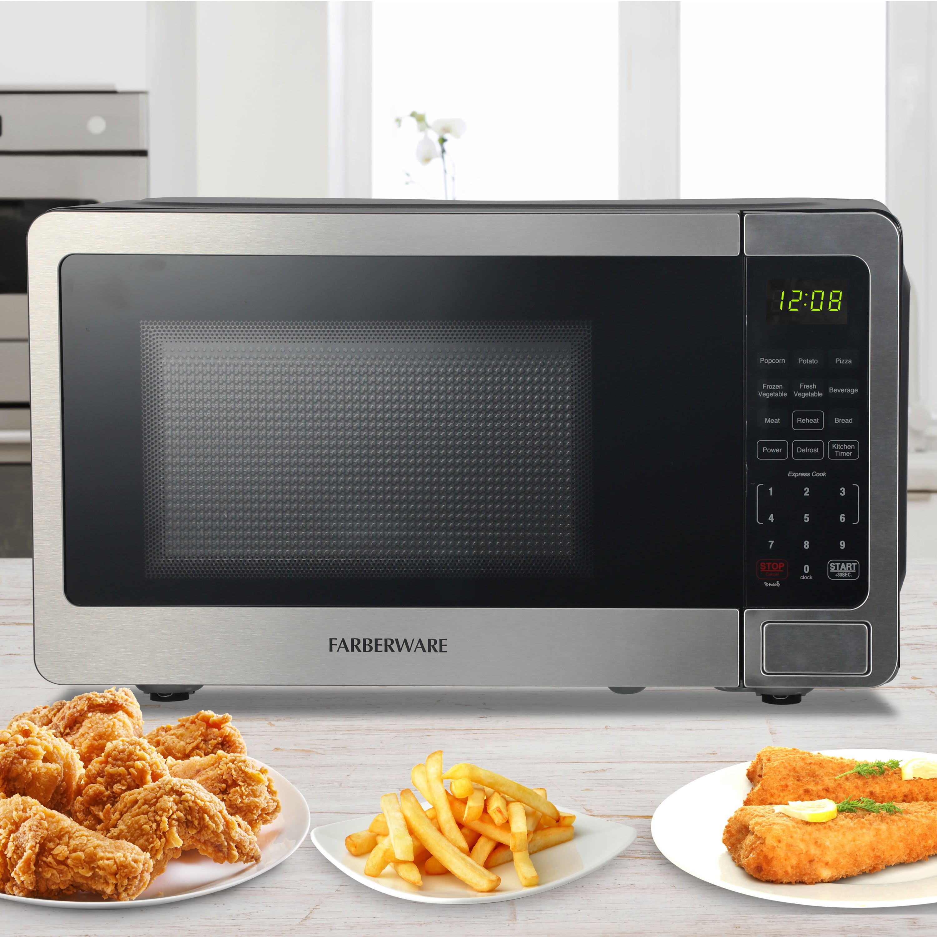 Farberware Countertop 0.7 cu. ft. Microwave, Stainless Steel