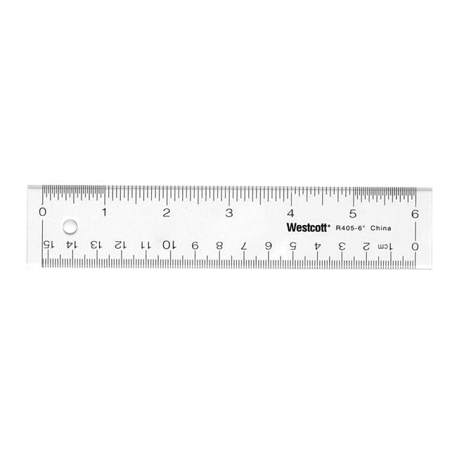 Westcott 1566848 Acrylic Ruler, Standard & Metric, 6 in. - Pack of 12 ...