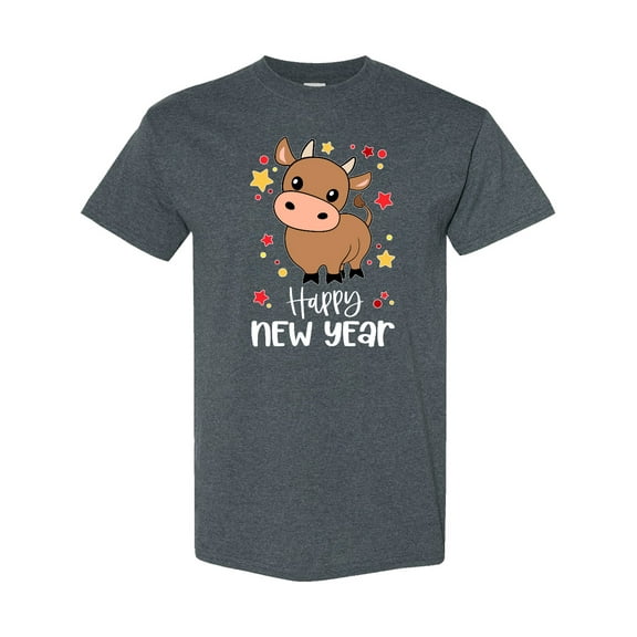 Inktastic Happy New Year Cute Ox T-Shirt
