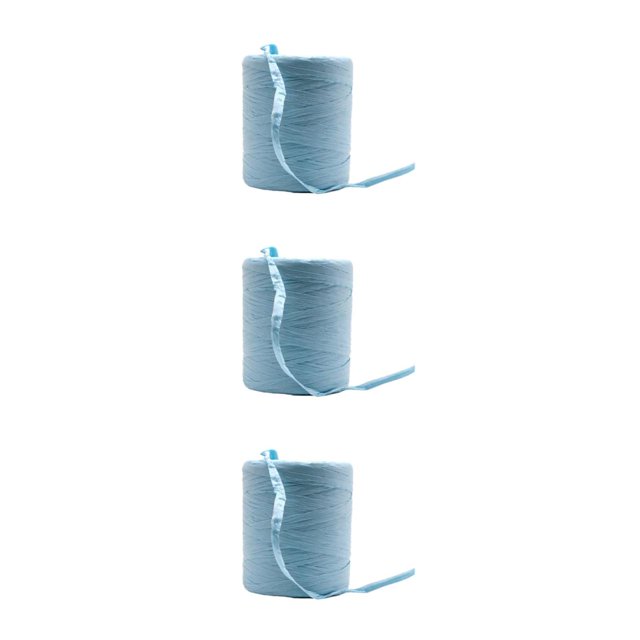 relayinert Wide Application Beautiful DIY Projects With Raffia Yarn Beautiful Colors Natural Paper Ribbon sky blue 3Set