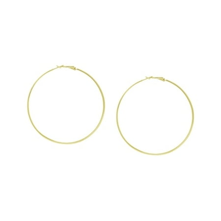 Wedding Band Earrings - 10k Yellow Gold 55mm Wedding Band Ring Hoop Earrings Omega Clasp