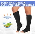 thumbnail image 4 of 3 Pairs Open Toe Medical Sport Compression Socks - 15-20mmhg Graduated Knee-High Support for Men & Women, Ideal for Soccer, Running, and Nurses, 4 of 7