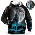 thumbnail image 4 of Sudadera con capucha divertida para hombre con estampado 3D de Divine Beast Green Dragon, estilo neutro, informal, de talla grande, 4 of 5