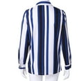 thumbnail image 5 of Women's Long Sleeve Button Down V Neck Striped Print Chiffon Shirt Top,Womens Tops Long Sleeve Shirts for Women Button Up Stripes Casual Blouses, 5 of 8