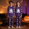 thumbnail image 6 of TOWED22 Kids Halloween Print Pajama Set, Long Sleeve Crew Neck Sleepwear with Pants, Soft Matching Family Holiday Outfit,3-4 Y, 6 of 7