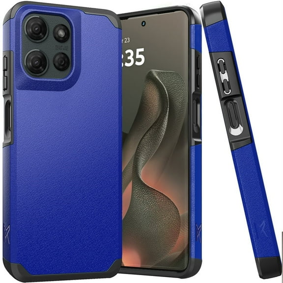 For Motorola Edge 2025 (Original Series) Tough Strong Shockproof Hybrid in Slide-Out Package - Classic Blue