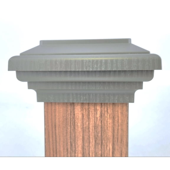 4x4 Post Cap (3.5") Gray Flat Square Newel Newport Top for Outdoor Fences, Mailboxes & Decks, by Atlanta Post Caps