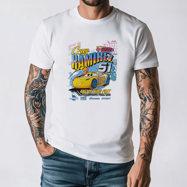 Retro Disney Cars Cruz Ramirez Shirt, Racing Race Faster Than Fast T-shirt, Walt Disney World, The Magic Kingdom, Cars Land Tee