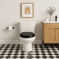 thumbnail image 3 of Design House Dalton Black Wooden Round Soft Close Toilet Seat, 3 of 13
