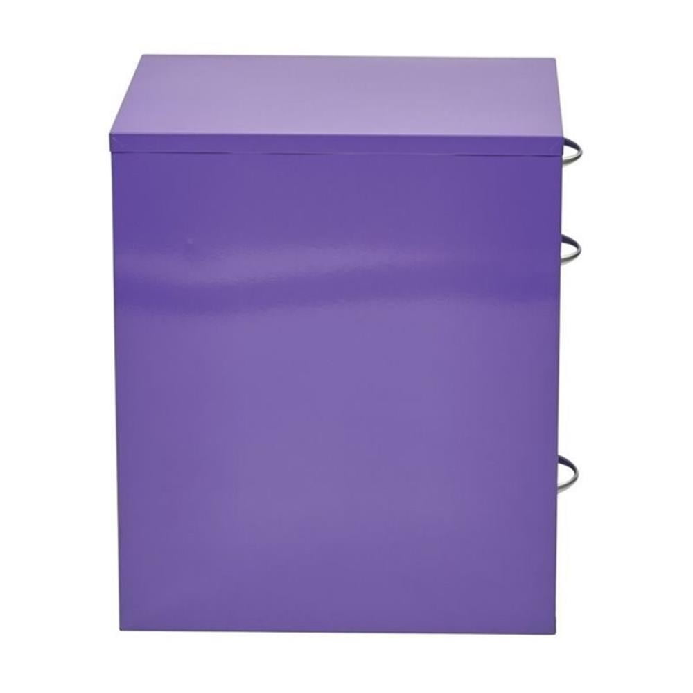 Scranton & Co 22" Modern Metal Pencil Box Storage File Cabinet in Purple