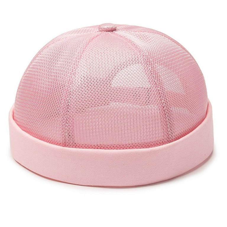 Pmuybhf adult Straw Sun Hats for Women Small Head July 4 Men Solid Cap Mesh Adjustable Breathable Sport Outdoor Hip Hop Cap, Size: One size, Pink