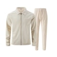 thumbnail image 5 of Ceisia Men's Slim Fit Waffle Knit 2-Piece Set Long Sleeve Zip-Up Jacket with Elastic Waist Drawstring Pants Gifts, 5 of 5